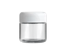 2 Oz Child Resistant Clear Glass C-Class Jar with Plastic Shiny White Lid