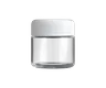 2 Oz Child Resistant Clear C-Class Jar with Plastic Matte White Lid