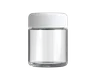 3 Oz Child Resistant Clear C-Class Jar with Plastic Matte White Lid