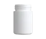 4 Oz Solid White Glass Child Resistant C-Class Jar with Plastic Matte White Lid