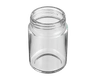 4 Oz Clear Glass Child Resistant C-Class Jar with Plastic Matte Black Lid