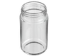 5 Oz Clear Glass Child Resistant C-Class Jar with Plastic Glossy Black Lid