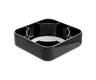 9 ML Square Glossy Black Child Resistant Smooth Push Down &amp; Turn Plastic Lids W/ PTFE Liner