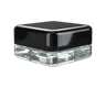 9 ML Square Glossy Black Child Resistant Smooth Push Down &amp; Turn Plastic Lids W/ PTFE Liner
