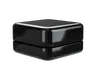 9 ML Square Glossy Black Child Resistant Smooth Push Down &amp; Turn Plastic Lids W/ PTFE Liner