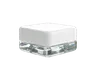 5 ML Square Matte White Child Resistant Smooth Push Down &amp; Turn Plastic Lids W/ PTFE Liner