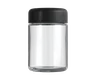 4 Oz Clear Glass Child Resistant C-Class Jar with Plastic Matte Black Lid