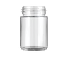 4 Oz Clear Glass Child Resistant C-Class Jar with Plastic Glossy Black Lid