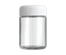 4 Oz Clear Glass Child Resistant C-Class Jar with Plastic Glossy White Lid