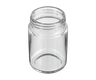 4 Oz Clear Glass Child Resistant C-Class Jar with Plastic Glossy White Lid