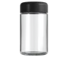 5 Oz Clear Glass Child Resistant C-Class Jar with Plastic Matte Black Lid