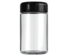 5 Oz Clear Glass Child Resistant C-Class Jar with Plastic Glossy Black Lid
