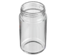 5 Oz Clear Glass Child Resistant C-Class Jar with Plastic Glossy Black Lid