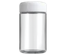 5 Oz Clear Glass Child Resistant C-Class Jar with Plastic Glossy White Lid