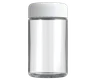 5 Oz Clear Glass Child Resistant C-Class Jar with Plastic Matte White Lid