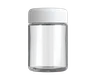 4 Oz Clear Glass Child Resistant C-Class Jar with Plastic Matte White Lid