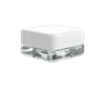 5 ML Square Matte White Child Resistant Smooth Push Down &amp; Turn Plastic Lids W/ PTFE Liner