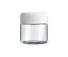 2 Oz Child Resistant Clear Glass C-Class Jar with Plastic Shiny White Lid