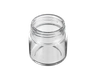 2 Oz Child Resistant Clear Glass C-Class Jar with Plastic Shiny White Lid