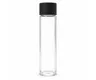 118mm Glass Pre-Roll Tube with 18mm wide opening & Round Black Child Resistant Lid - Clear Glass (UPS ship) 