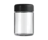 4 Oz Clear Glass Child Resistant C-Class Jar with Plastic Matte Black Lid