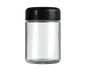 4 Oz Clear Glass Child Resistant C-Class Jar with Plastic Glossy Black Lid
