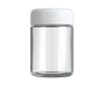 4 Oz Clear Glass Child Resistant C-Class Jar with Plastic Glossy White Lid