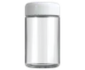 5 Oz Clear Glass Child Resistant C-Class Jar with Plastic Glossy White Lid