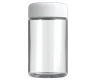 5 Oz Clear Glass Child Resistant C-Class Jar with Plastic Matte White Lid