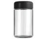 5 Oz Clear Glass Child Resistant C-Class Jar with Plastic Matte Black Lid