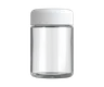 4 Oz Clear Glass Child Resistant C-Class Jar with Plastic Matte White Lid