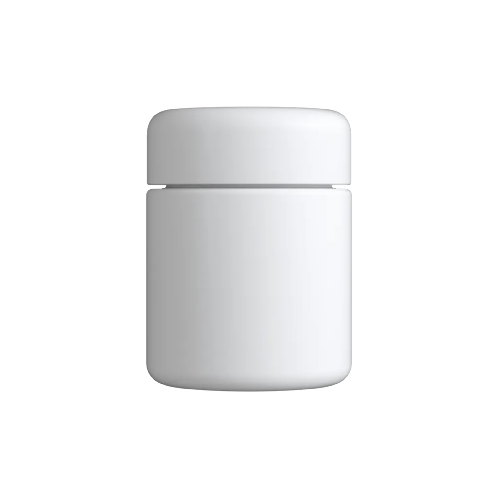3 Oz Matte White Child Resistant C-Class Jar with Plastic Matte White Lid