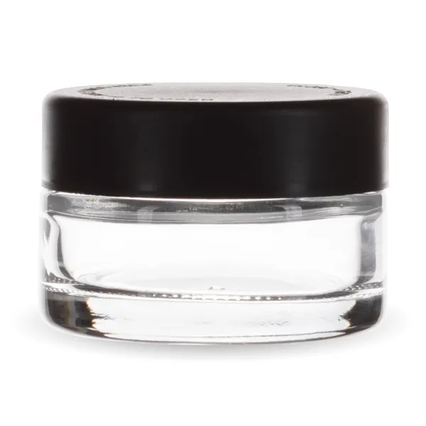 1 Oz Child-Resistant "Flat Lid" Jar with Black Lid