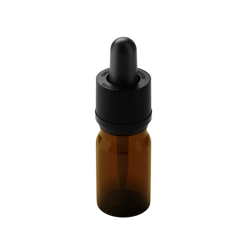 5 ml Amber Glass Child Resistant Tincture Bottle w/lid