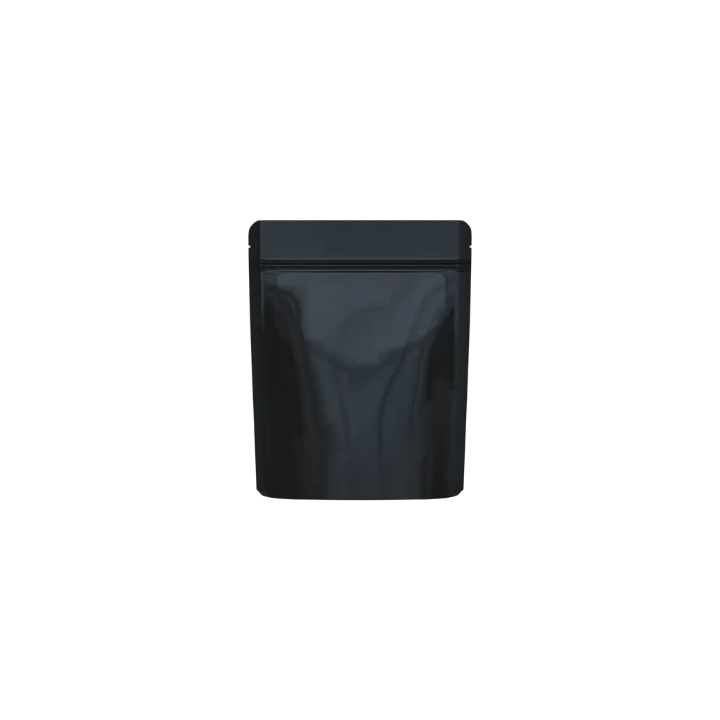 1 Gram Glossy Black/Clear Smell Proof Mylar Bags