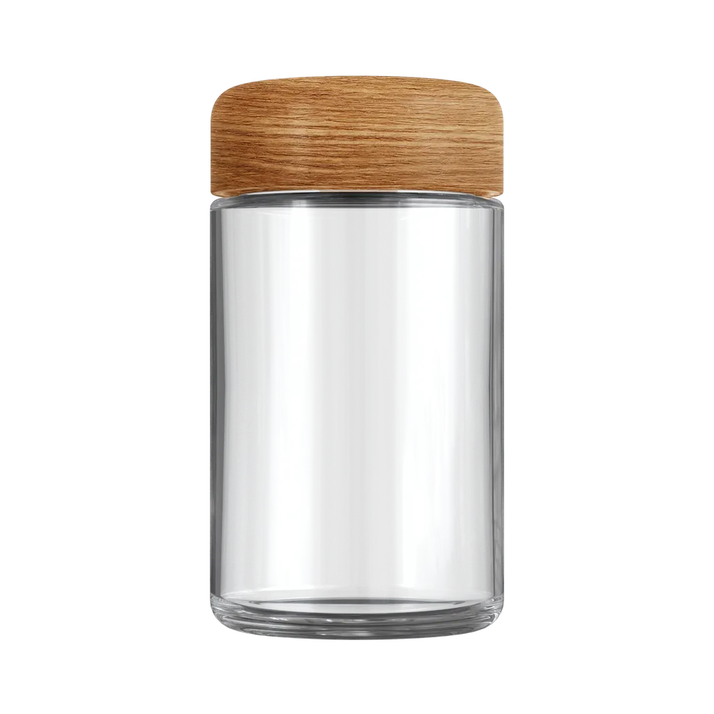 5 Oz Child Resistant C-Class Jar with Plastic Wood Finish Lid #1