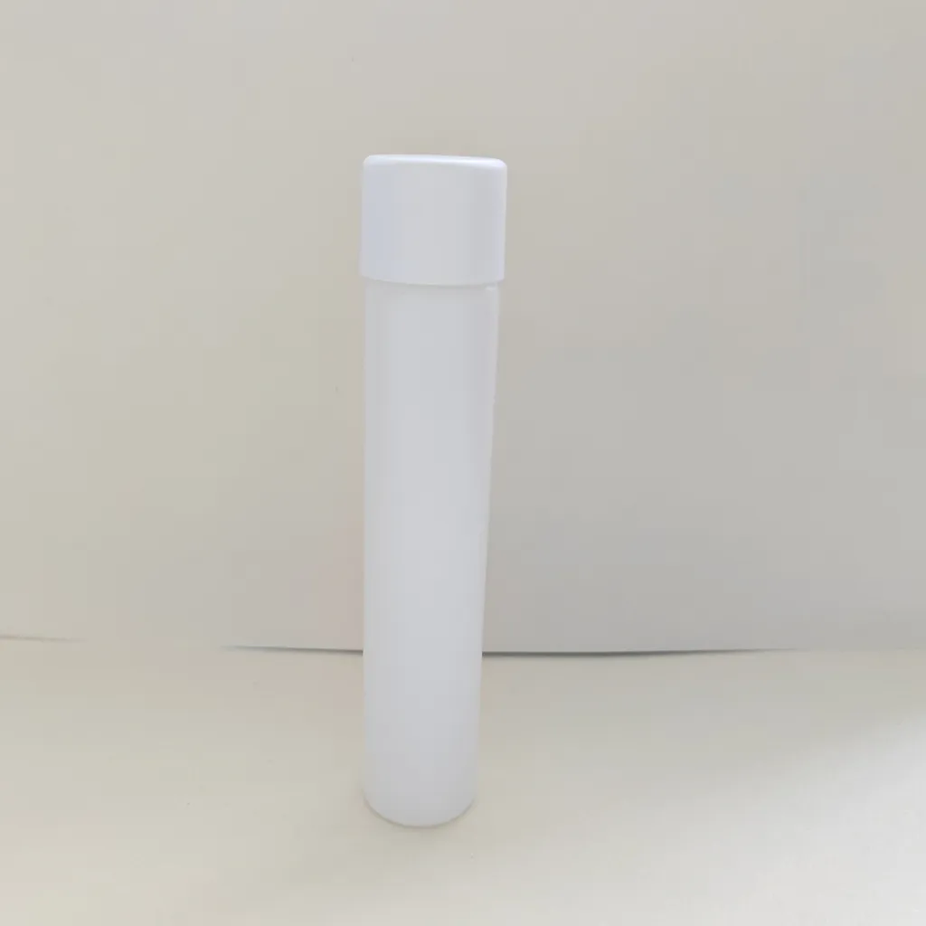 116mm Glass Pre-Roll Tube with Round White Child Resistant Lid - Solid White 