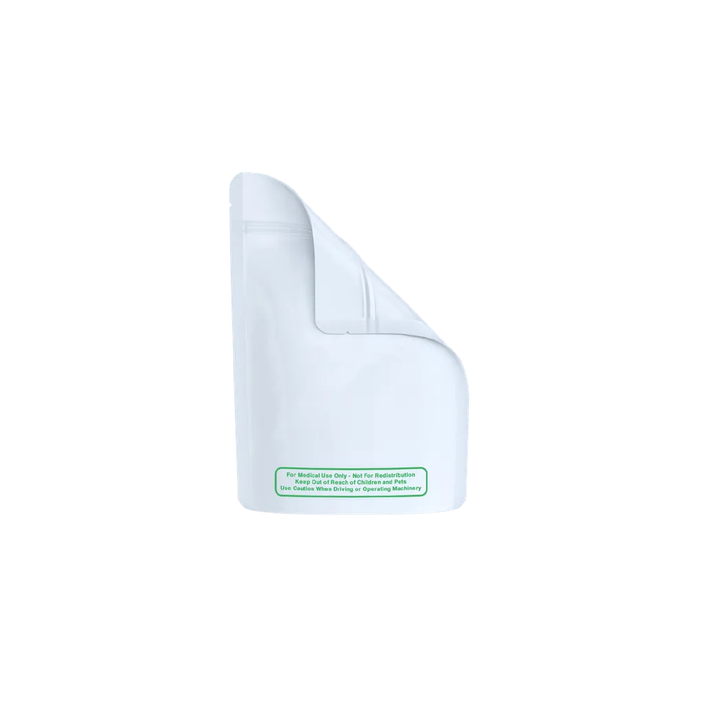 1/8th OZ Glossy White "Best Practice" Smell Proof Mylar Bags