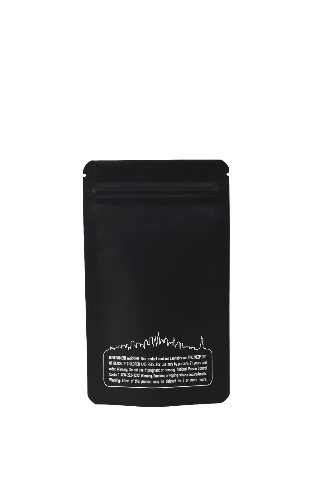 1/4 Oz Matte Black/Clear NY Print Smell Proof Mylar Bags
