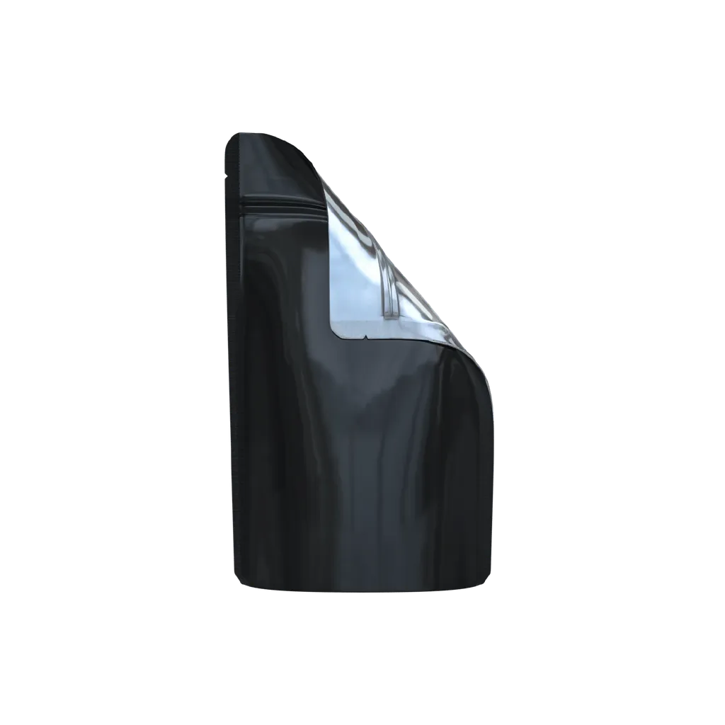1/4 Ounce Glossy Black/Clear Smell Proof Mylar Bags