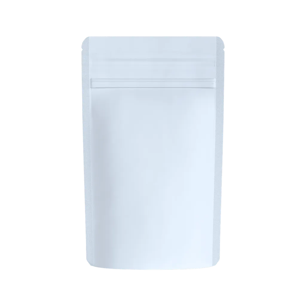1/2 Oz Child Resistant EZ-Open Matte White Smell Proof Mylar Bags