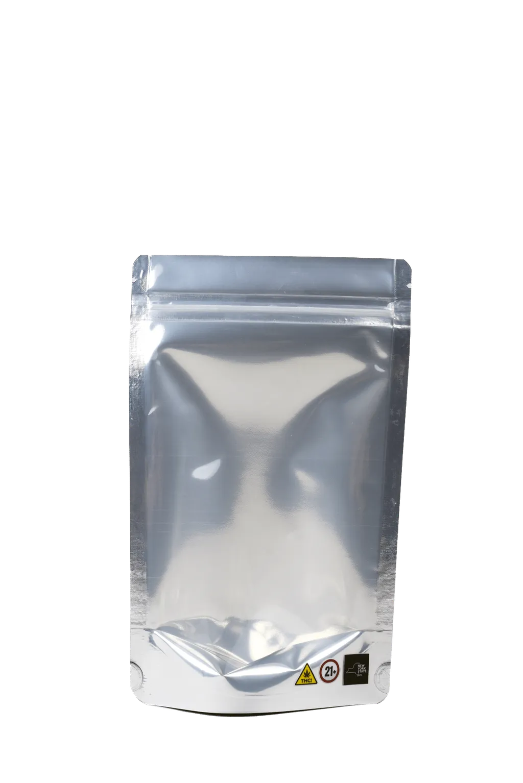 1/2 Ounce Matte Black/Clear NY print Smell Proof Mylar Bags