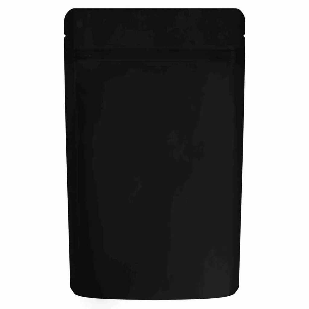 1/2 Ounce Matte Solid Black Smell Proof Mylar Bags