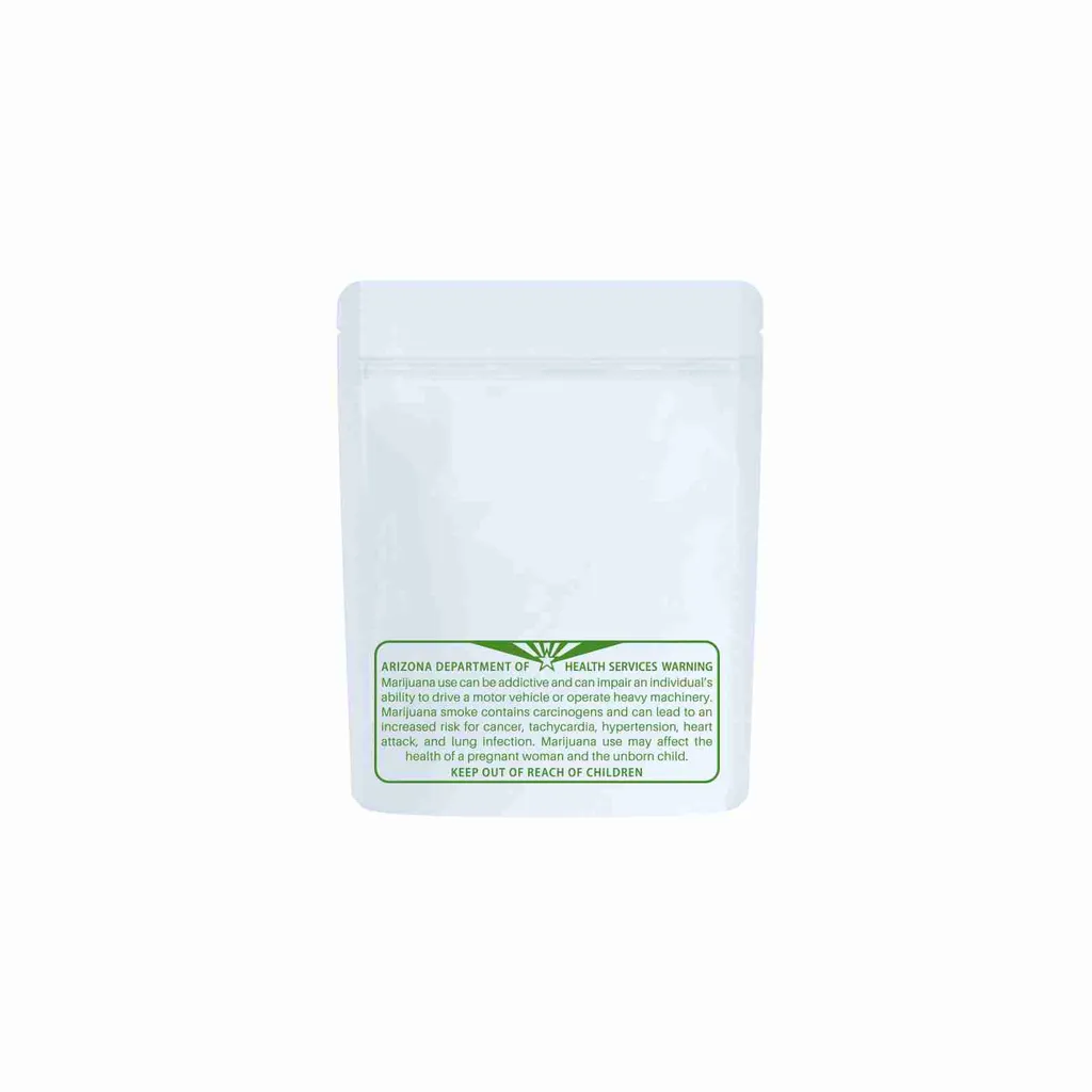 1 Gram Glossy White/Clear AZ Recreational print Smell Proof Mylar Bags