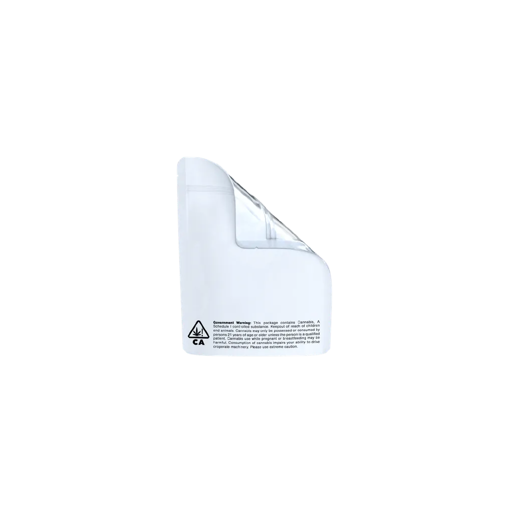 1 Gram Glossy White/Clear CA Code Smell Proof Mylar Bags