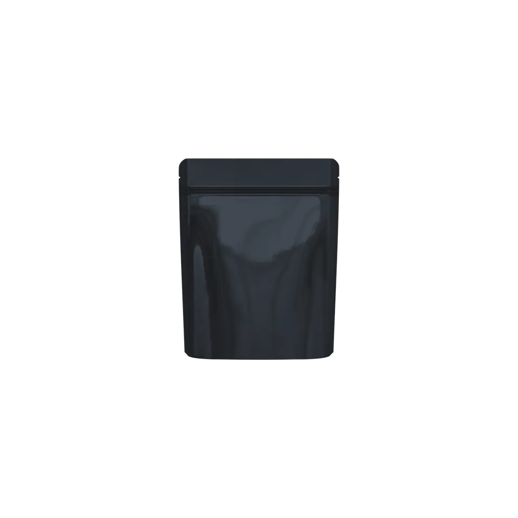 1 Gram Glossy Solid Black Smell Proof Mylar Bags