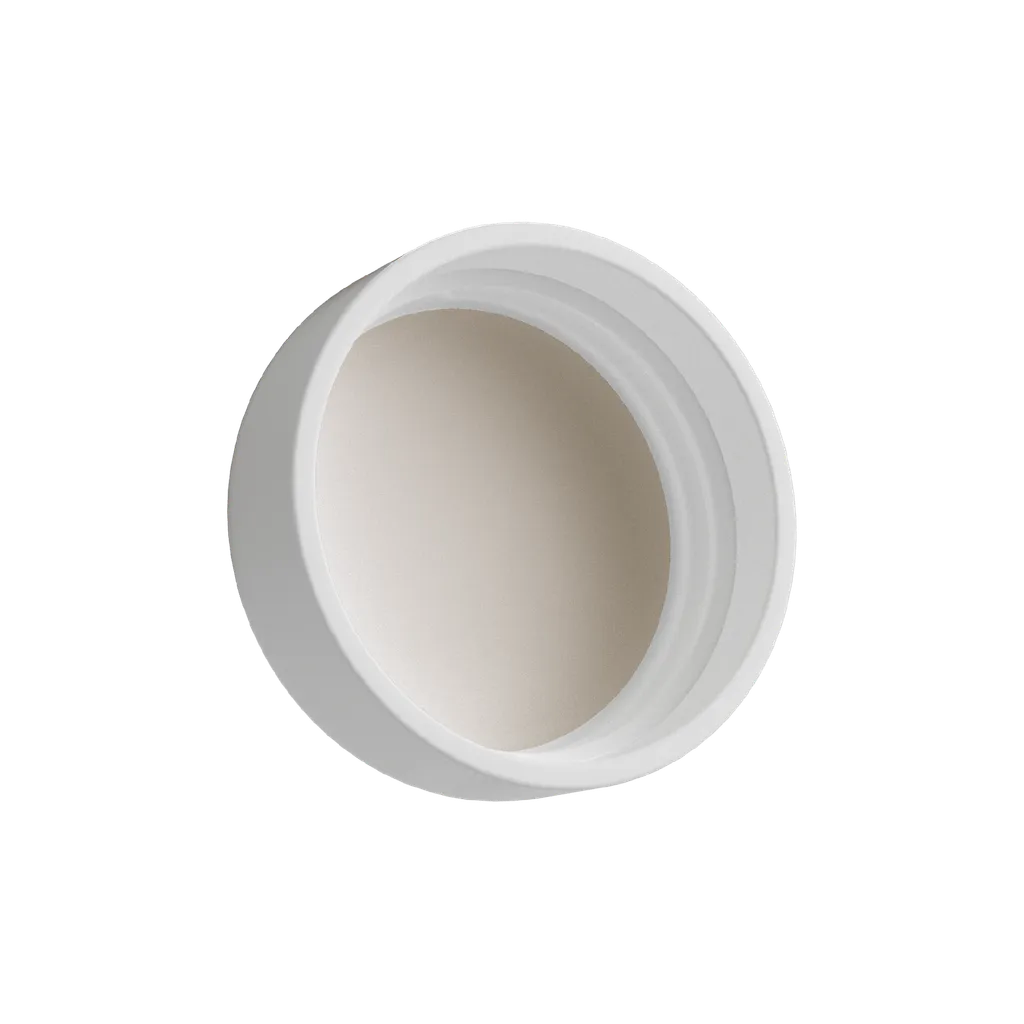 9 ML Matte White Child Resistant Smooth Push Down &amp; Turn Plastic Lids W/ PTFE Liner