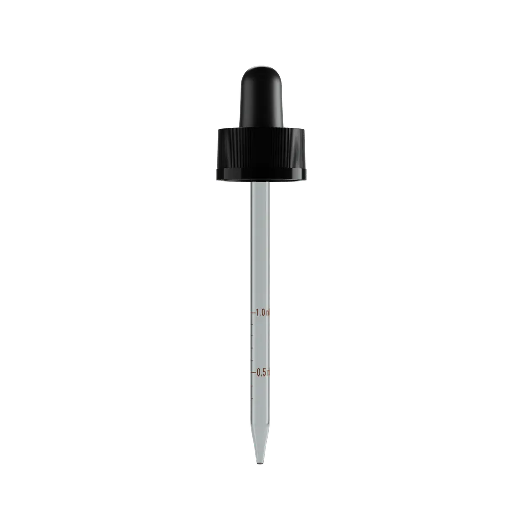 Child Resistant Pipette Top for the 15ML Translucent Amber Glass Child Resistant Tincture Bottle - Pipette / Top Only, Bottle sold separately
