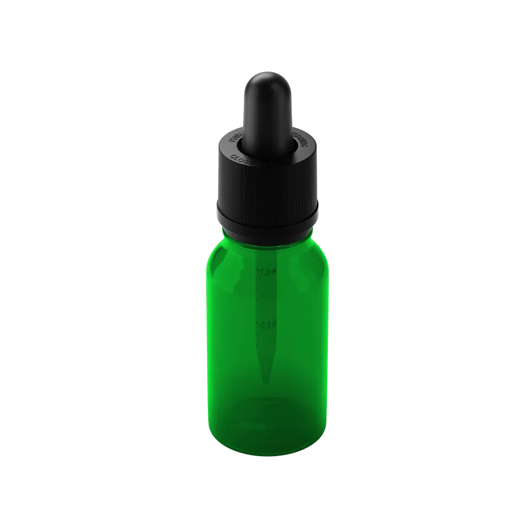15ML Glass Child Resistant Tincture Bottle - Translucent Green