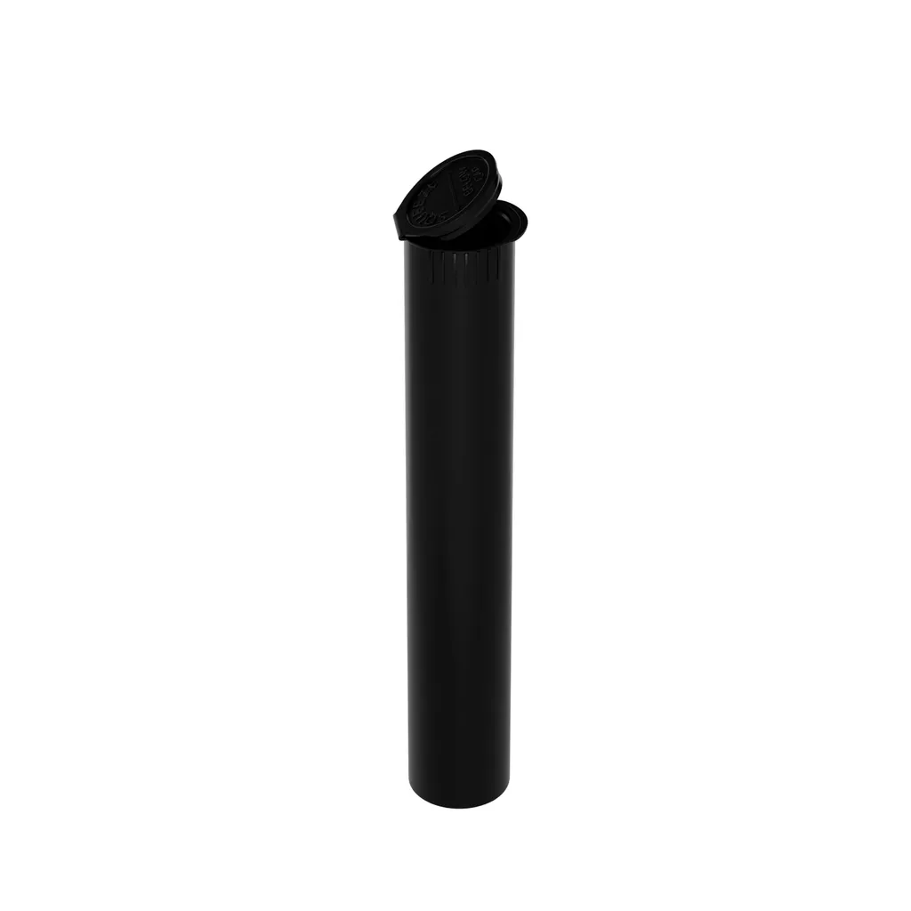 (80mm) Child Resistant Pop Top Pre-Roll Tubes - Black 13.90mm Wide bottom 